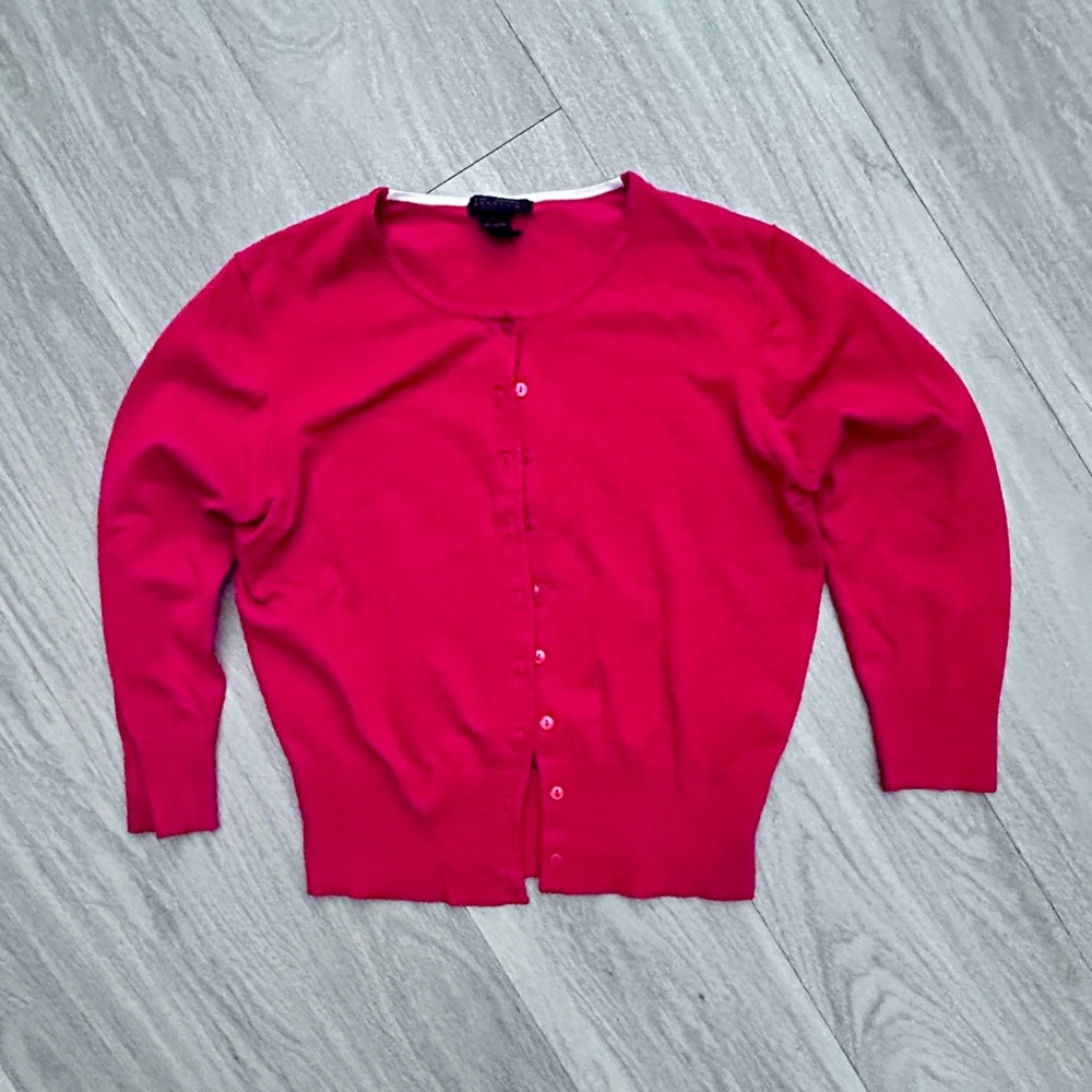 THE LIMITED Women's Red Crop Cardigan